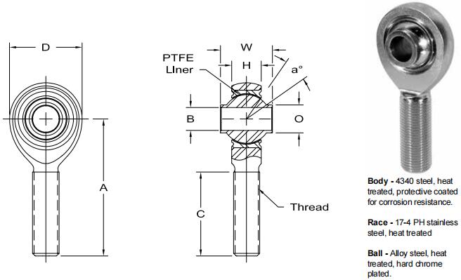 AURORAHXAB-5T關(guān)節(jié)軸承圖紙
