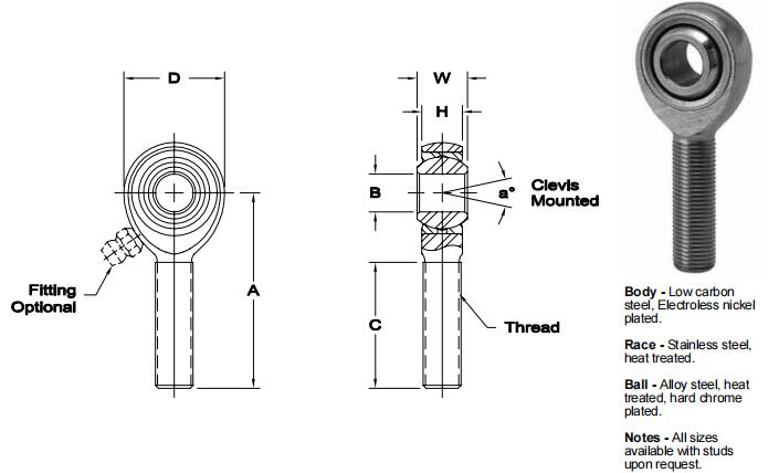 AURORASB-4關節(jié)軸承圖紙